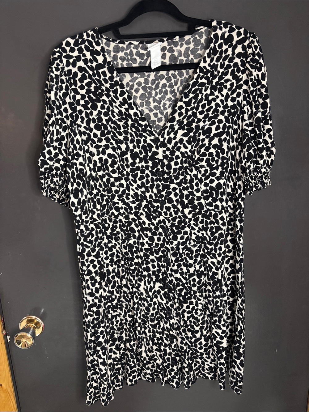H&M Black & White Leopard Print Mini Dress